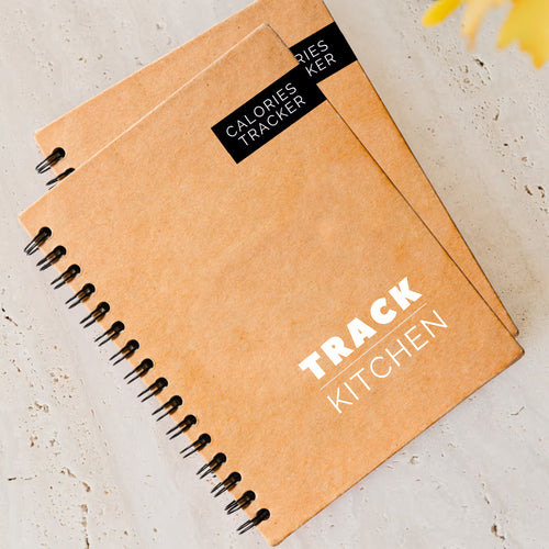 Apricot orange spiral-bound notebook 90 Day Calories Tracker journal