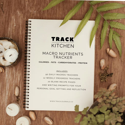 Table of Contents for 90 Day Macro Nutrients Tracker Journal for calories fats carbohydrates and protein. Includes 90 Daily Macro Trackers, 12 Weekly Progress Trackers, 20 Blank Recipe Pages, and writing prompts for personal goal setting and Reflection.